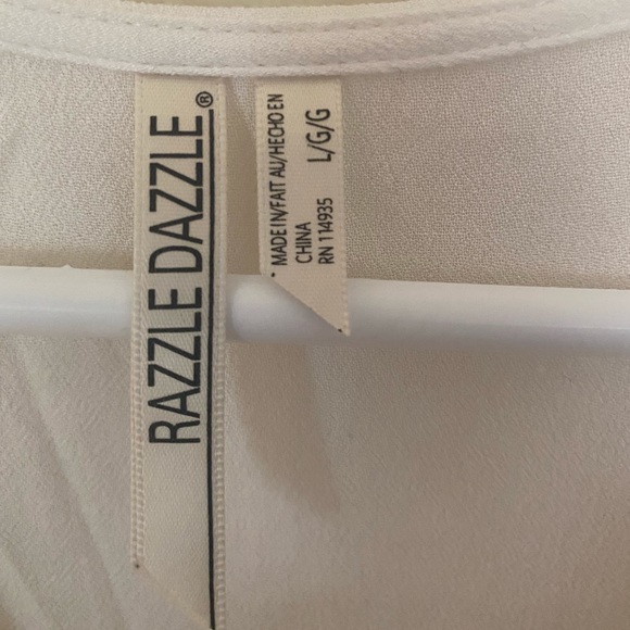 White Lace-up Top - Picture 5 of 6